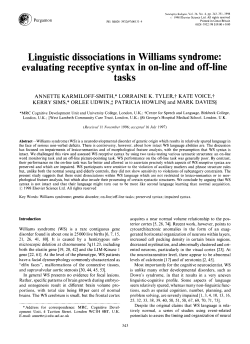 Linguistic dissociations in Williams syndrome