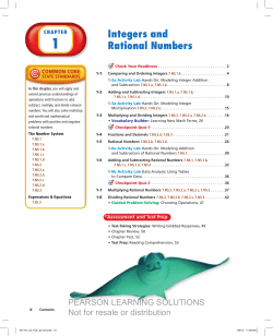 Integers and Rational Numbers - Pearson-Global