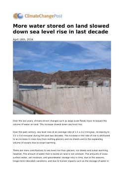 More water stored on land slowed down sea level rise in last decade