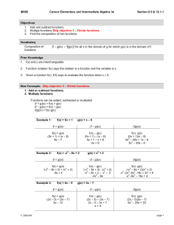 M098 Carson Elementary and Intermediate Algebra