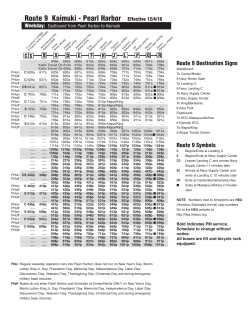 Route 9 Kaimuki - Pearl Harbor Effective 12/4/16