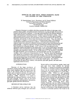 EFFECTS OF GRIP SPAN, WRIST POSITION, HAND
