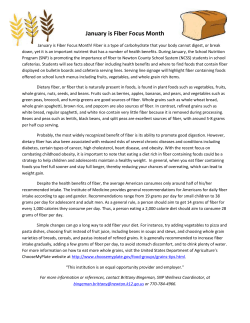 January is Fiber Focus Month - School Nutrition and Fitness
