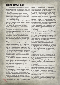Blood Bowl FAQ - Games Workshop