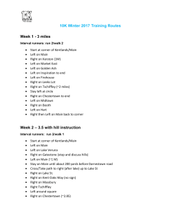 10K Winter 2017 Training Routes Week 1