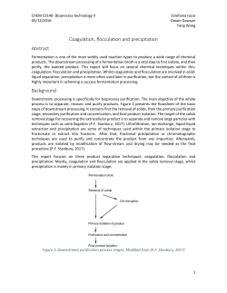 Coagulation, Flocculation and Precipitation