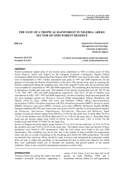 the fate of a tropical rainforest in nigeria