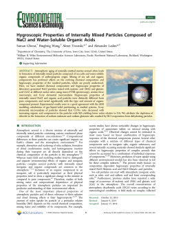 Hygroscopic Properties of Internally Mixed Particles Composed of