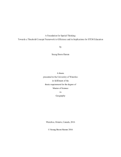 A Foundation for Spatial Thinking: Towards a Threshold
