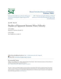Studies of Apparent Seismic Wave Velocity