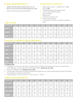 size chart - Closet Case Files