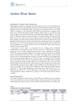 Jordan River Basin - Food and Agriculture Organization of the