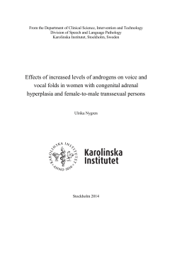 Effects of increased levels of androgens on voice and vocal folds in