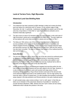 Historical land use briefing note