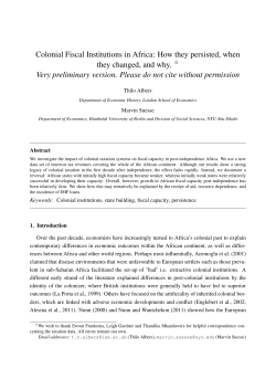 Colonial Fiscal Institutions in Africa