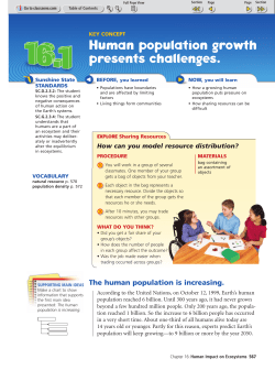 Human population growth presents challenges.