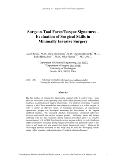 Surgeon-Tool Force/Torque Signatures