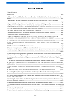 Literature review - Diffusion