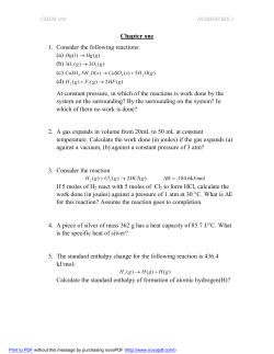 Chapter one 1. Consider the following reactions: (a) (b) (c) (d) At