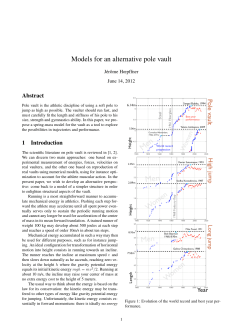 Models for an alternative pole vault