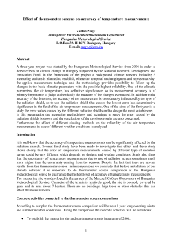 Effect of thermometer screens on accuracy of temperature