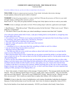 community group outline&ndash; the week of 9/21/14