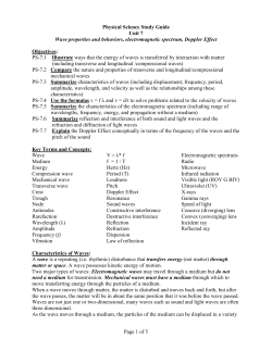 Review Guide: Waves &ndash; Chapter 11