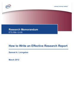 How to Write an Effective Research REport