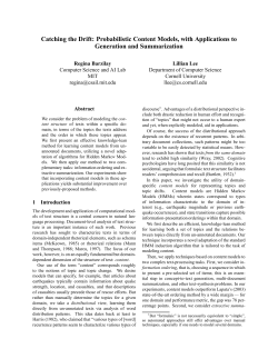 Catching the Drift: Probabilistic Content Models, with Applications to