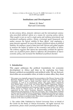 Institutions and Development Robert H. Bates1 Harvard University
