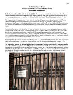 Declaration House Closure Independence National Historical Park