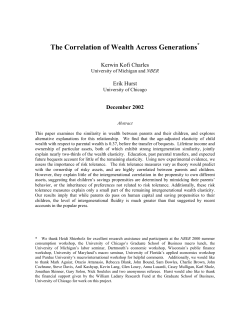 The Correlation of Wealth Across Generations