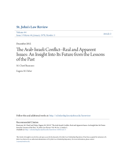 The Arab-Israeli Conflict--Real and Apparent Issues: An Insight Into