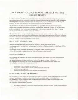 new jersey campus sexual assault victim`s bill of rights