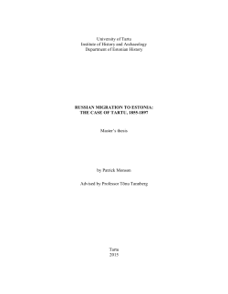 University of Tartu Institute of History and Archaeology Department