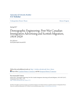 Demographic Engineering: Post-War Canadian
