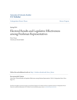 Electoral Results and Legislative Effectiveness among