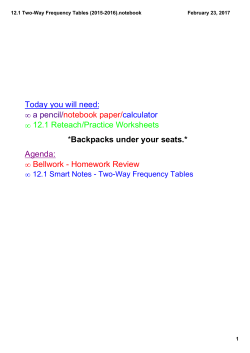 12.1 Two-Way Frequency Tables (2015-2016).notebook