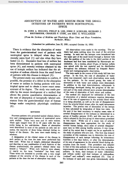 ABSORPTION OF WATER AND SODIUM FROM THE SMALL