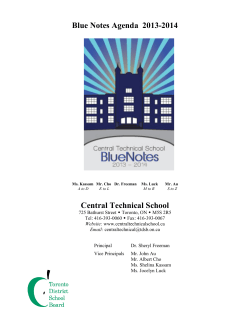 Blue Notes Agenda 2013-2014 Central Technical School