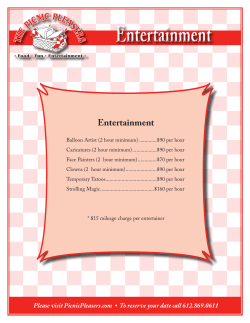 Entertainment - Picnic Pleasers