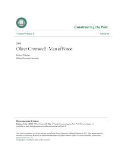 Oliver Cromwell : Man of Force - Digital Commons @ IWU