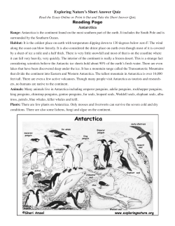 Exploring Nature`s Short Answer Quiz Reading Page Antarctica
