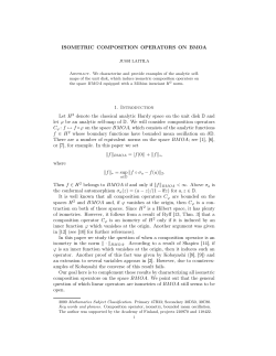 ISOMETRIC COMPOSITION OPERATORS ON BMOA 1. Introduction