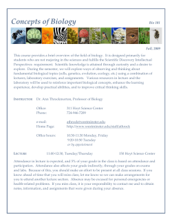 Concepts of Biology - Westminster College
