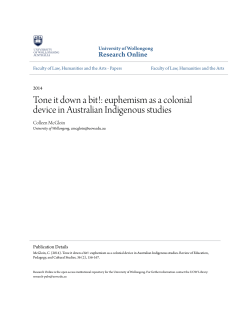 Tone it down a bit!: euphemism as a colonial