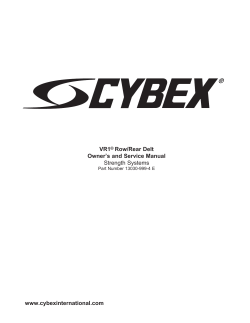 Cybex 13030 VR1 Row Rear Delt Owner Manual