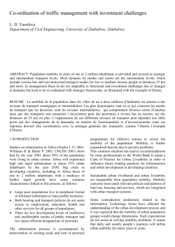 co-ordination of traffic management with investment