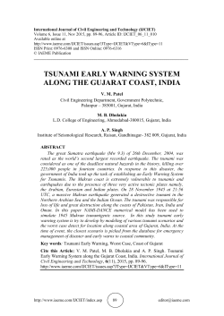 tsunami early warning system along the gujarat coast, india