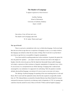 The Shadow of Language - University of California, Berkeley